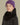 capuche pour enfant nopé de couleur noire avec un beanie couleur raisin