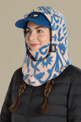 capuche pour adulte nopé de couleur flore bleue avec casquette bleue