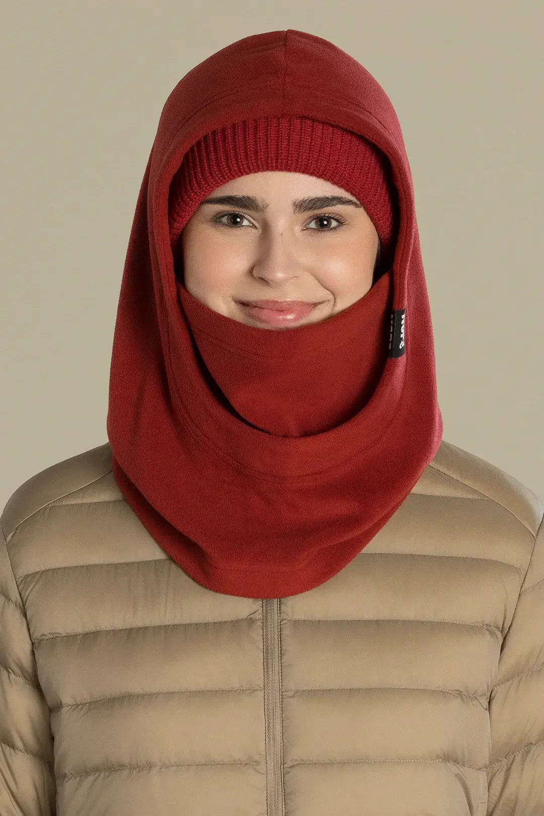 capuche pour adulte nopé de couleur minerai avec beanie minerai