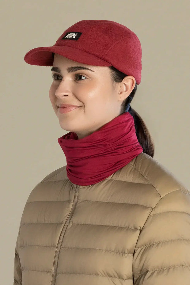 casquette polaire nopé et cache-cou nopé de couleur minerai