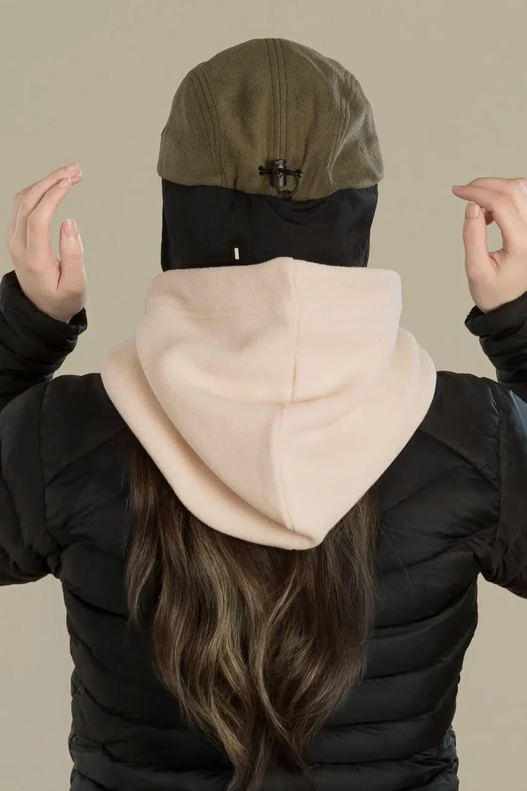 casquette trappeur nopé pour adulte de couleur kaki avec capuche crème