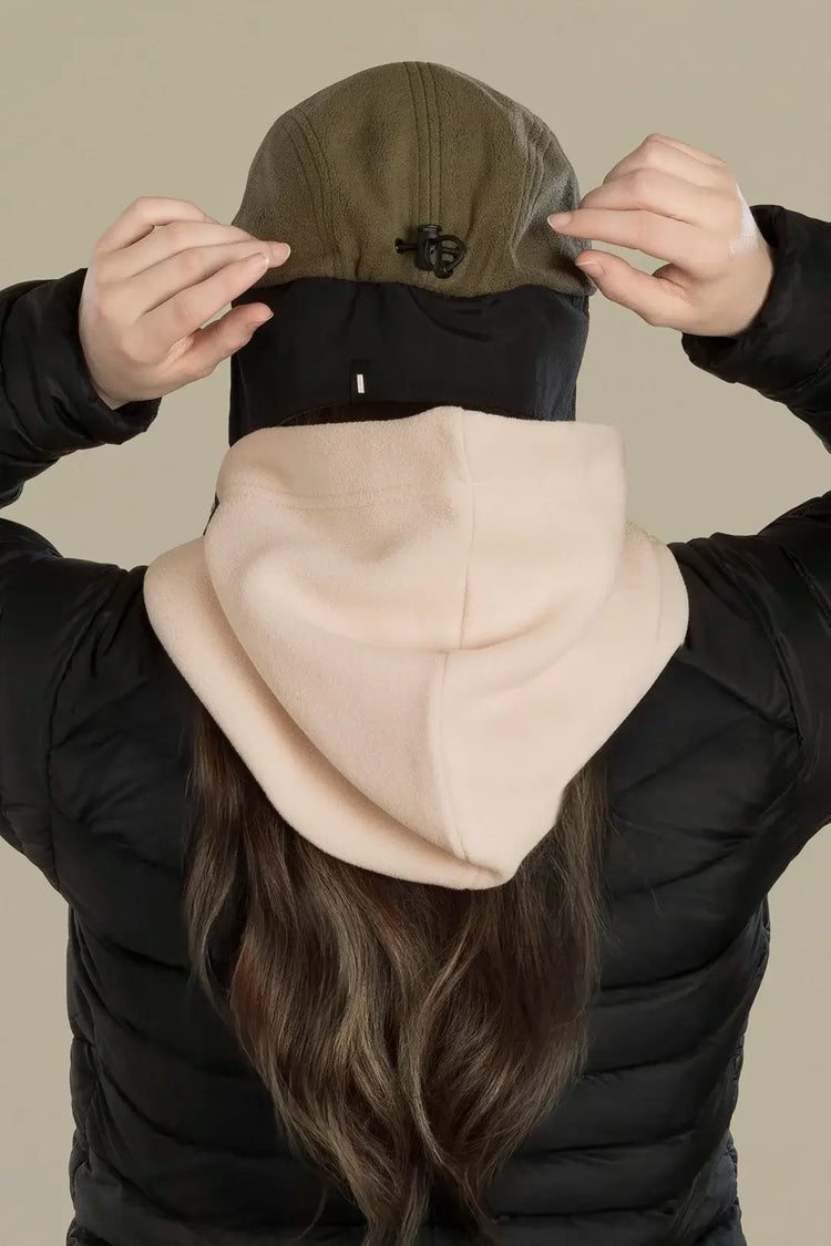 casquette trappeur nopé pour adulte de couleur kaki avec capuche crème