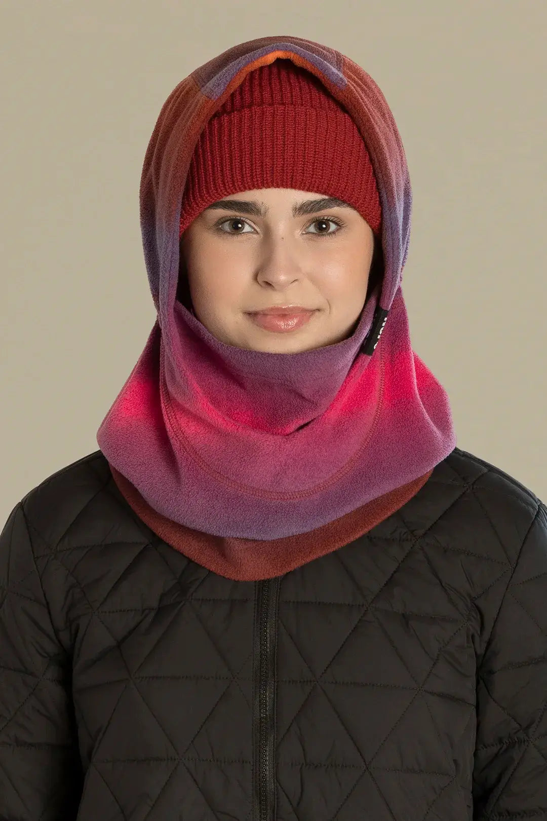 surcapuche pour adult nopé de couleur aube avec beanie minerai