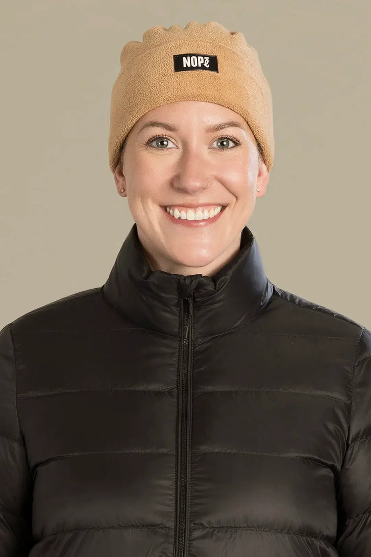 tuque convertible nopé de couleur beige