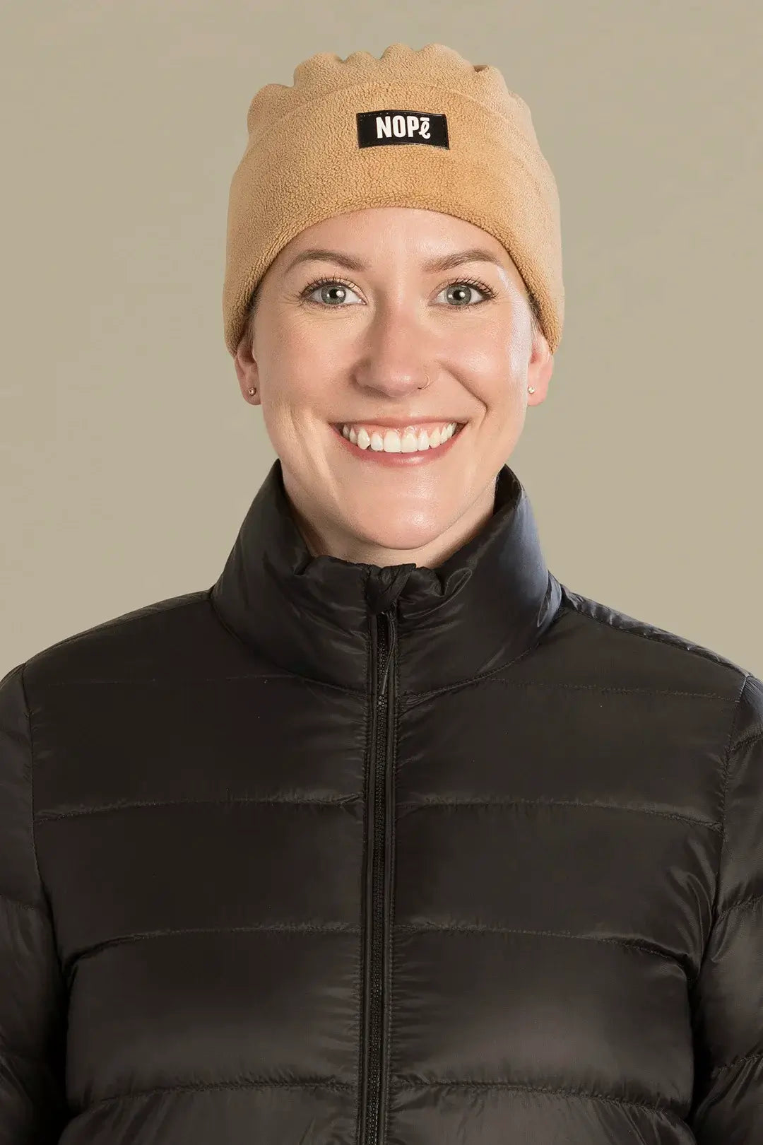 tuque convertible nopé de couleur beige