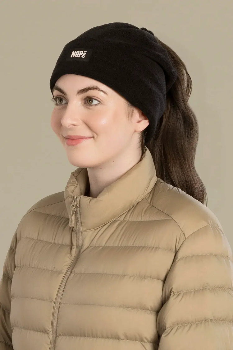 tuque convertible nopé de couleur noire