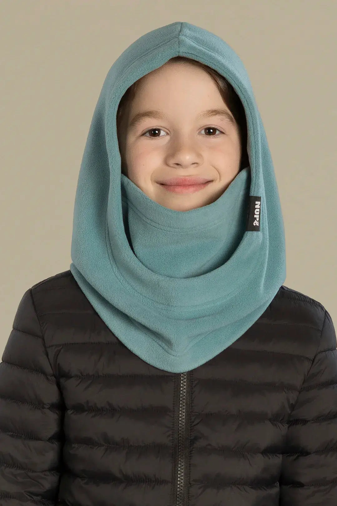 capuche pour enfant nopé de couleur acier