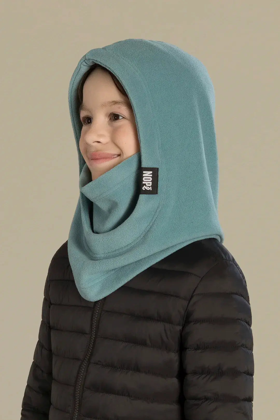 capuche pour enfant nopé de couleur acier