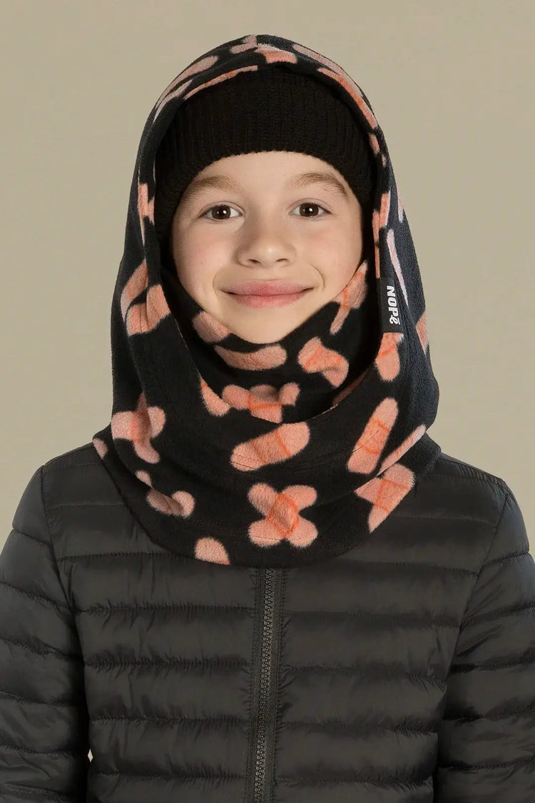 capuche pour enfant nopé de couleur bobo noire avec beanie noir