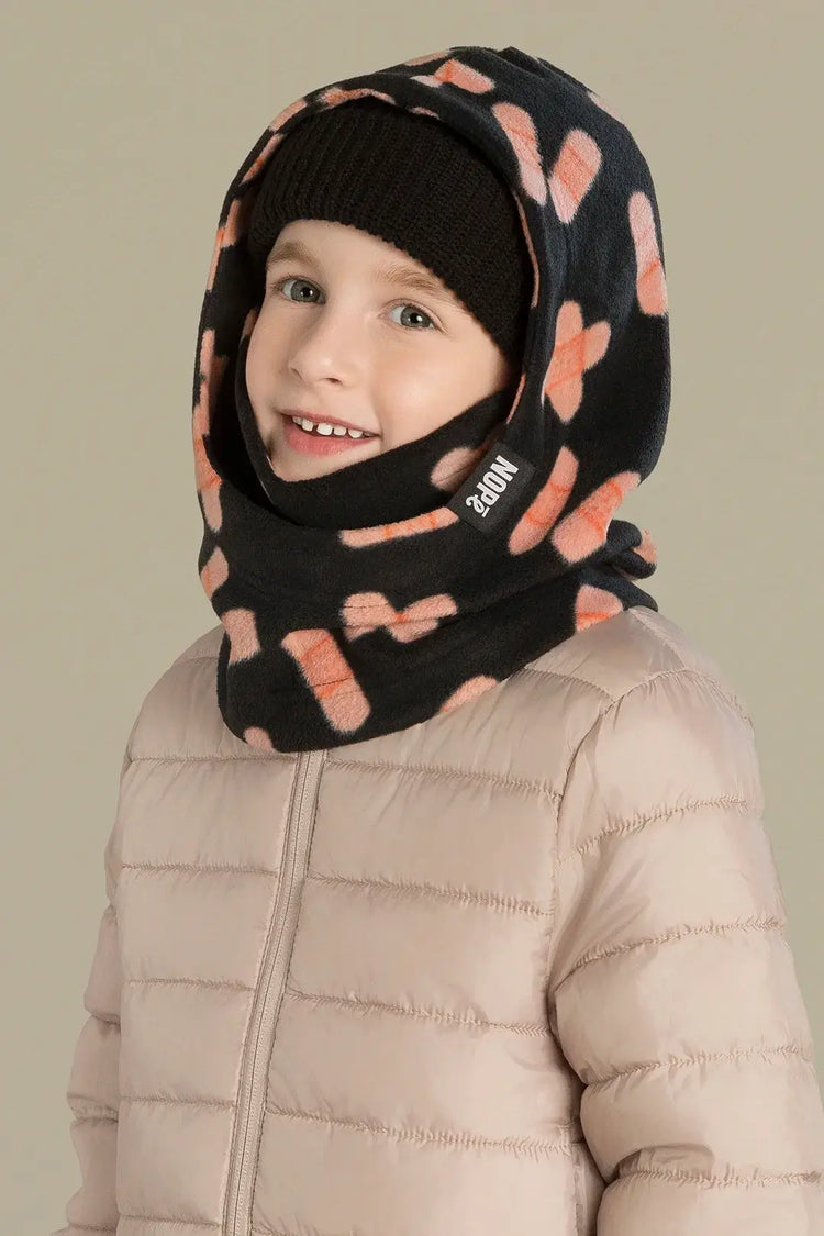 capuche pour enfant nopé de couleur bobo noire avec beanie noir