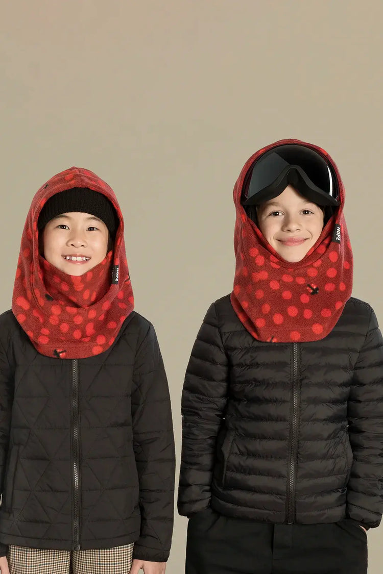 capuche et surcapuche pour enfant nopé de motif coccinelle