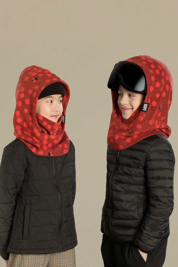 capuche et surcapuche pour enfant nopé de motif coccinelle