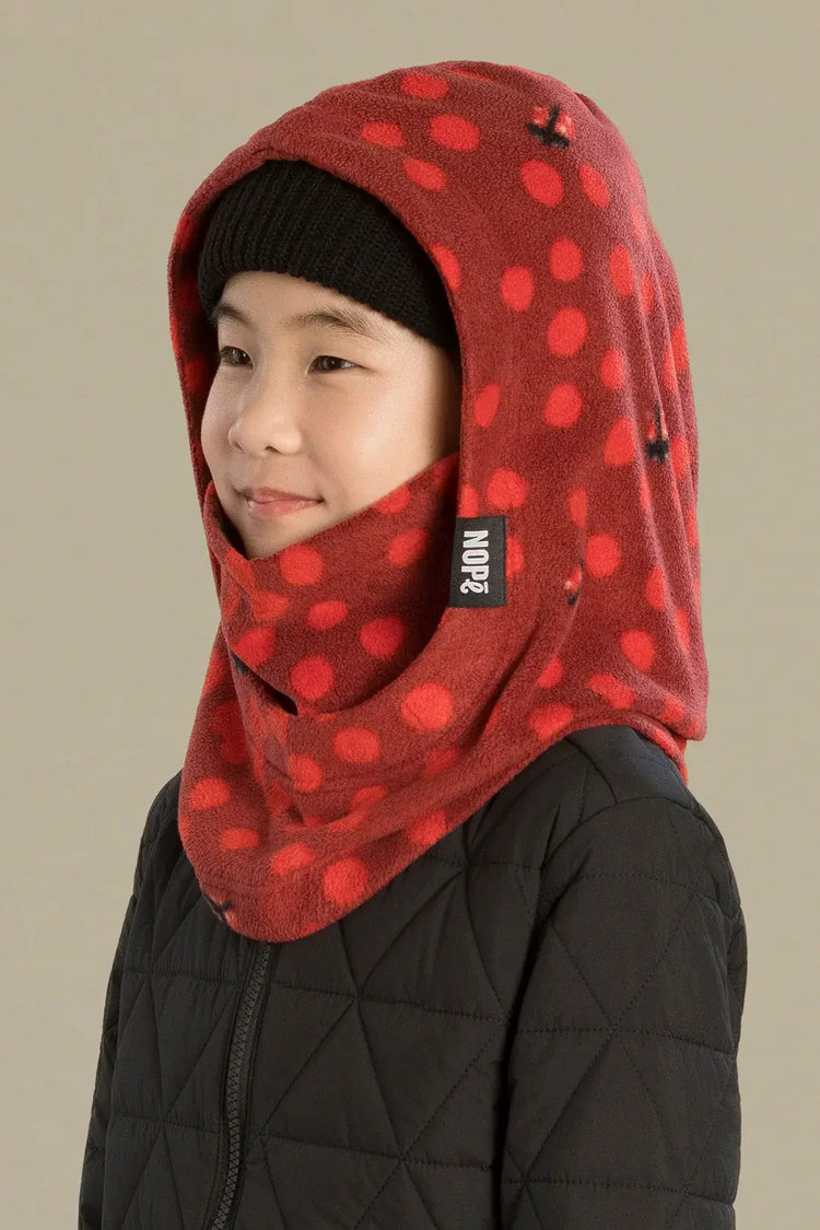capuche pour enfant nopé de motif coccinelle avec beanie noir
