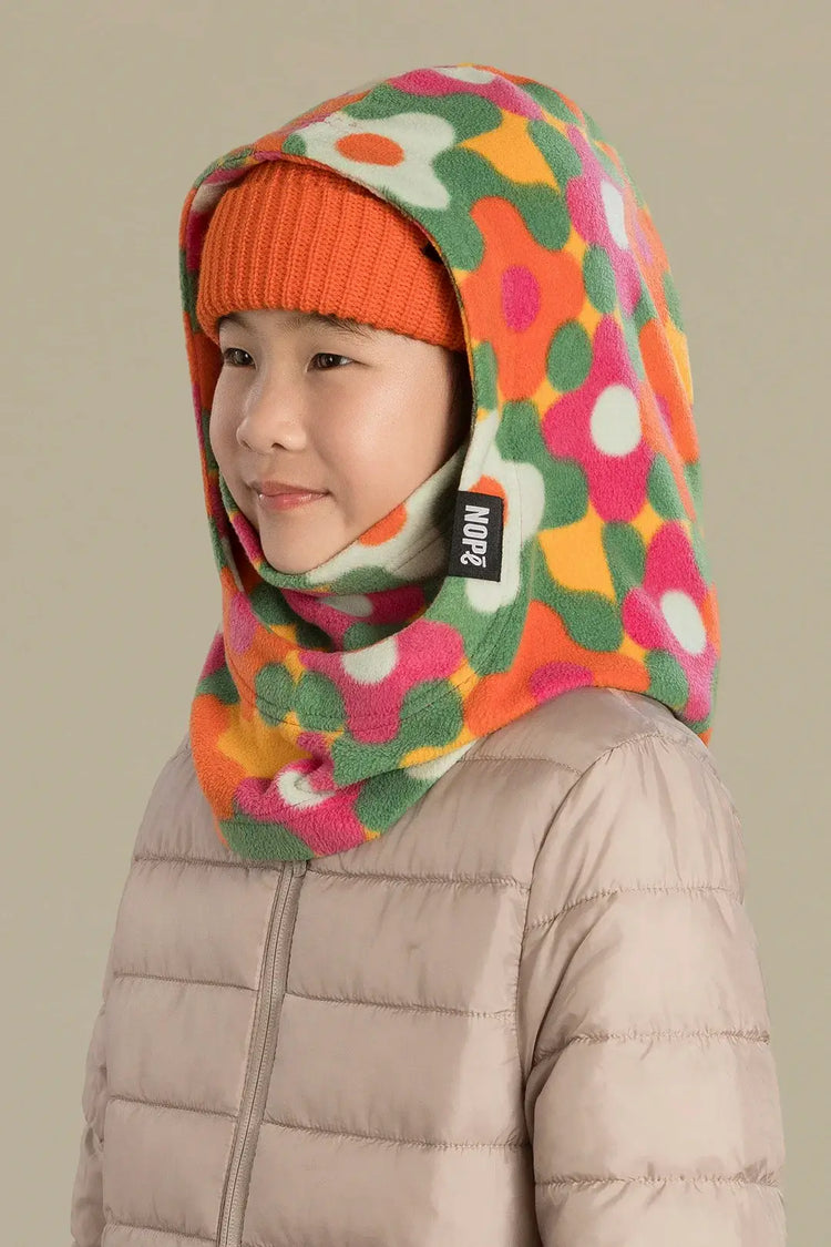 capuche pour enfant nopé de couleur jardin printemps avec beanie tangerine