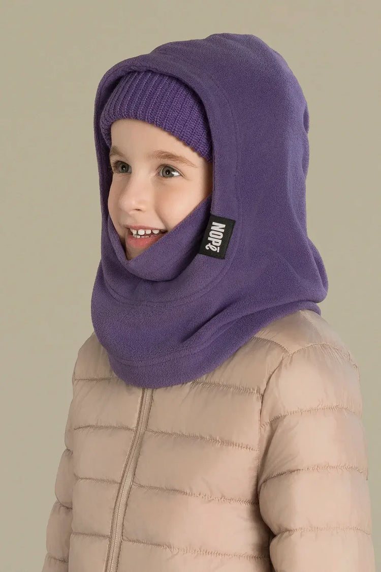 capuche pour enfant nopé et un beanie de couleur raisin