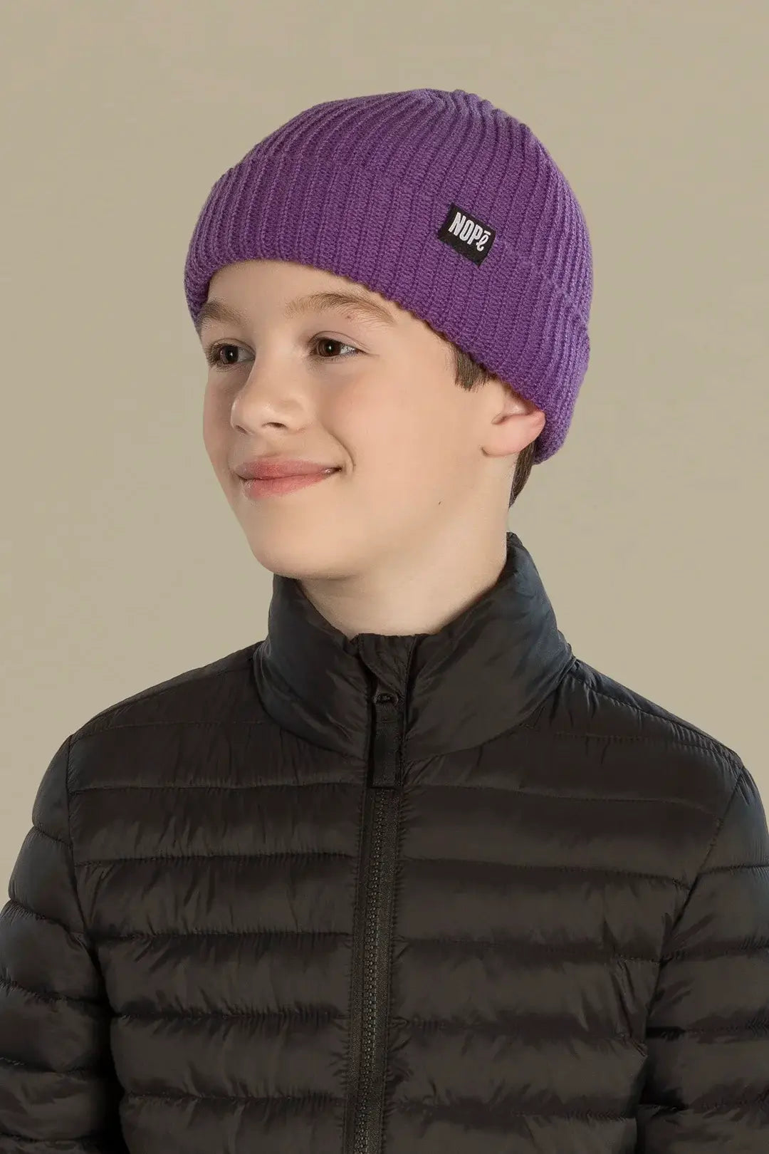 tuque beanie pour enfant nopé de couleur raisin