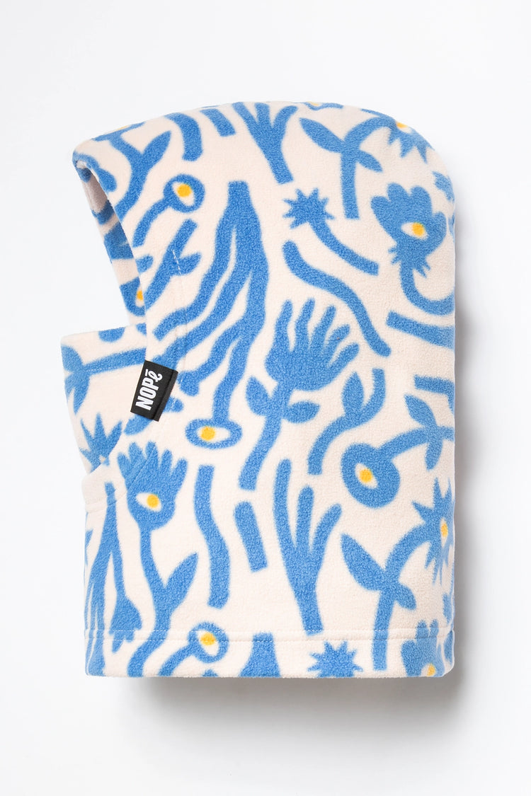 capuche pour adulte nopé de couleur flore bleue
