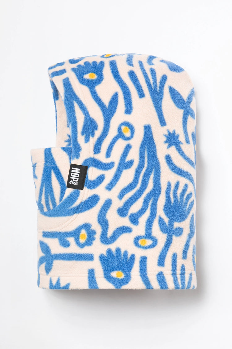 capuche pour enfant nopé de couleur flore bleue