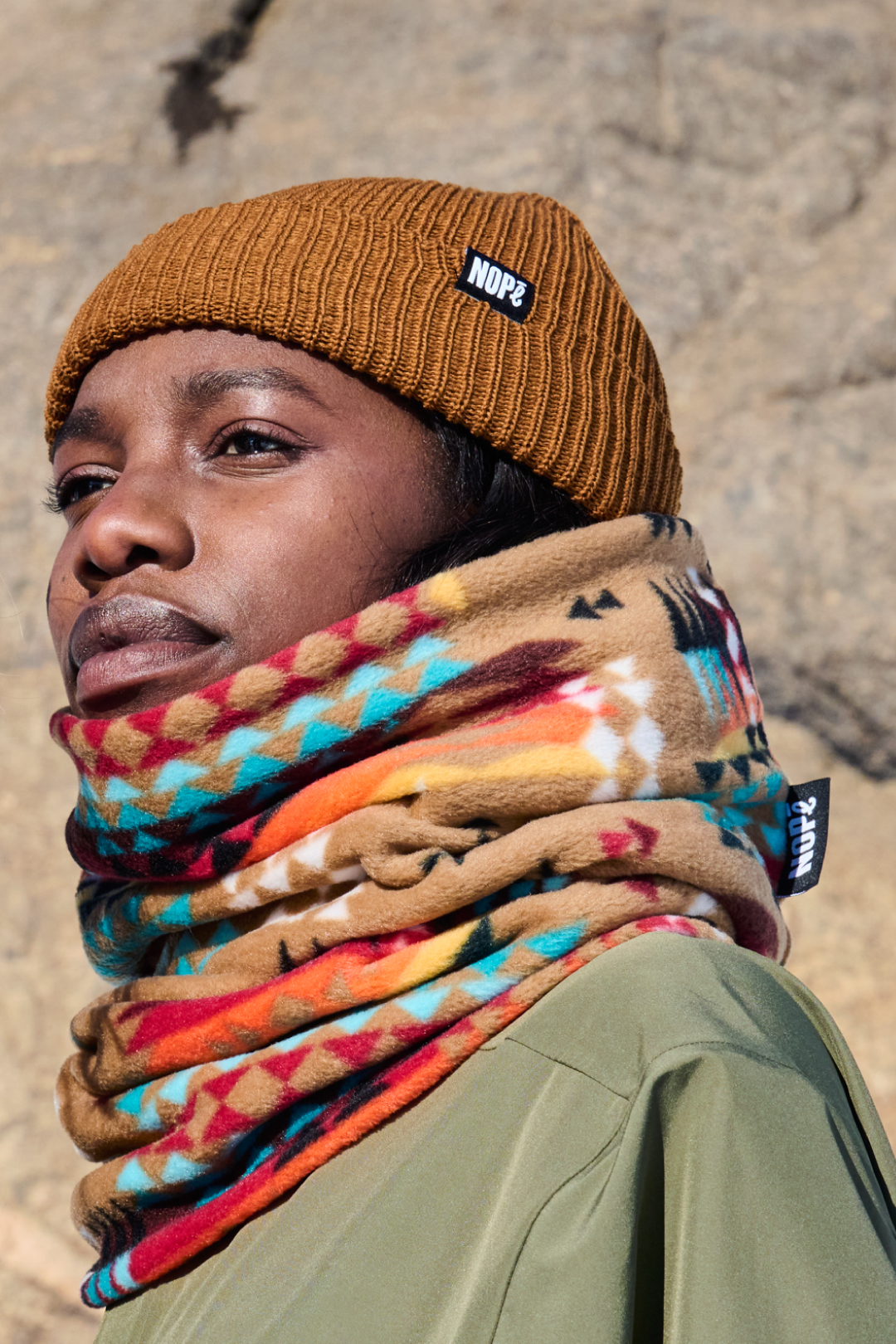 POLAR FLEECE NECK WARMER — SAHARA