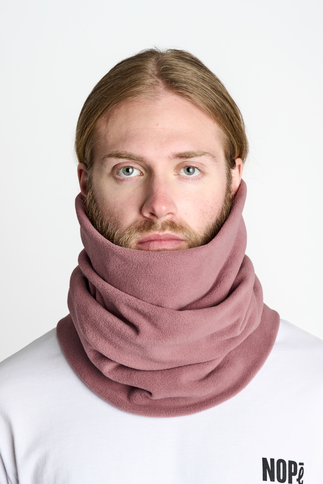 POLAR FLEECE NECK WARMER — DUST PINK