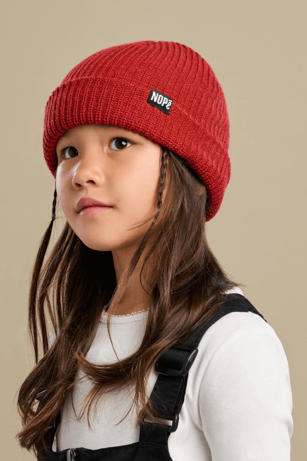 KID'S. BEANIE — RUST